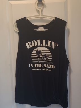 Rollin' In The Sand Graphic Muscle Tank - Black